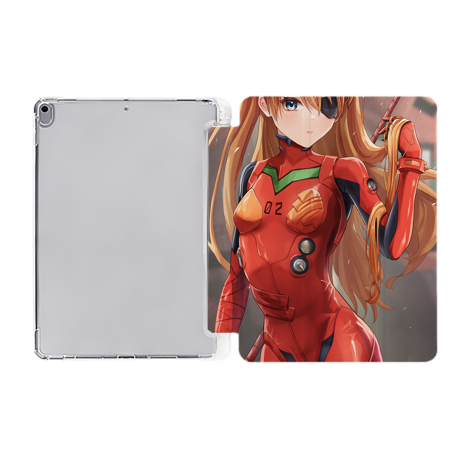 （画像用） EVA 新世紀エヴァンゲリオン IPad ケース ペン収納付き 三つ折りスタンド PUレザー×シリコン 対応機種9.5/10.5/10.9インチ